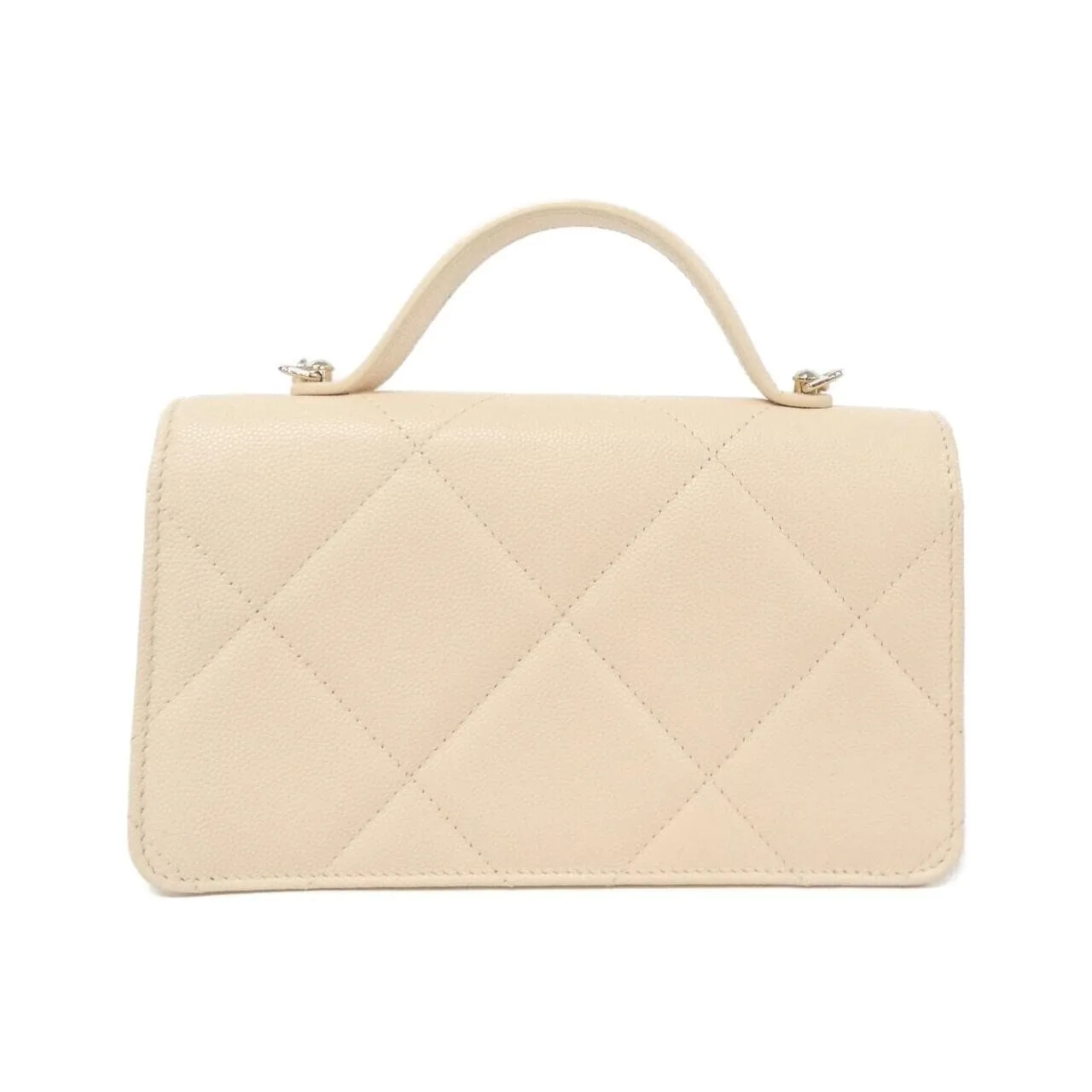 CHANEL Wallet Grained Calfskin 米色 荔枝紋牛皮 中古品A - 縮圖 2