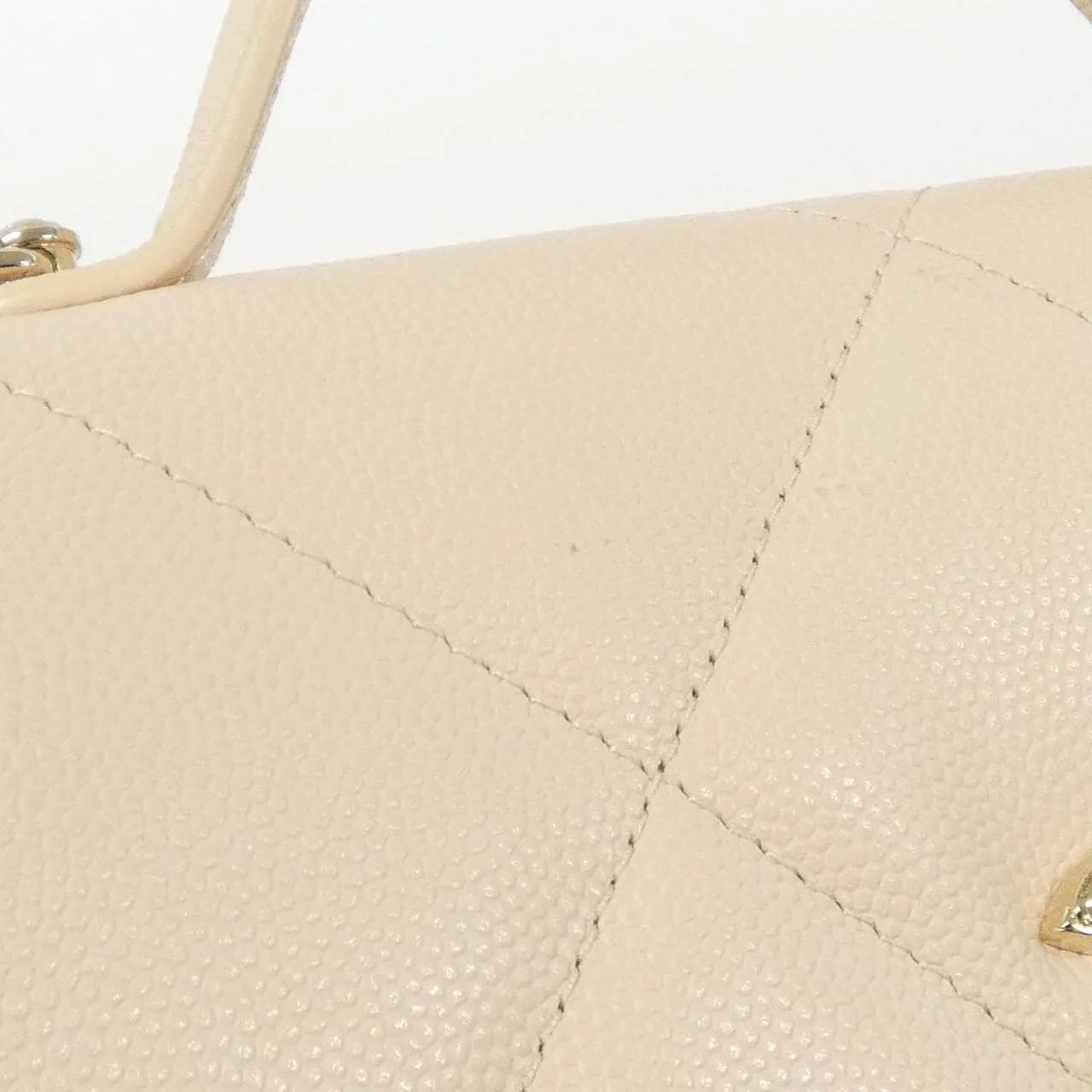 CHANEL Wallet Grained Calfskin 米色 荔枝紋牛皮 中古品A - 縮圖 4