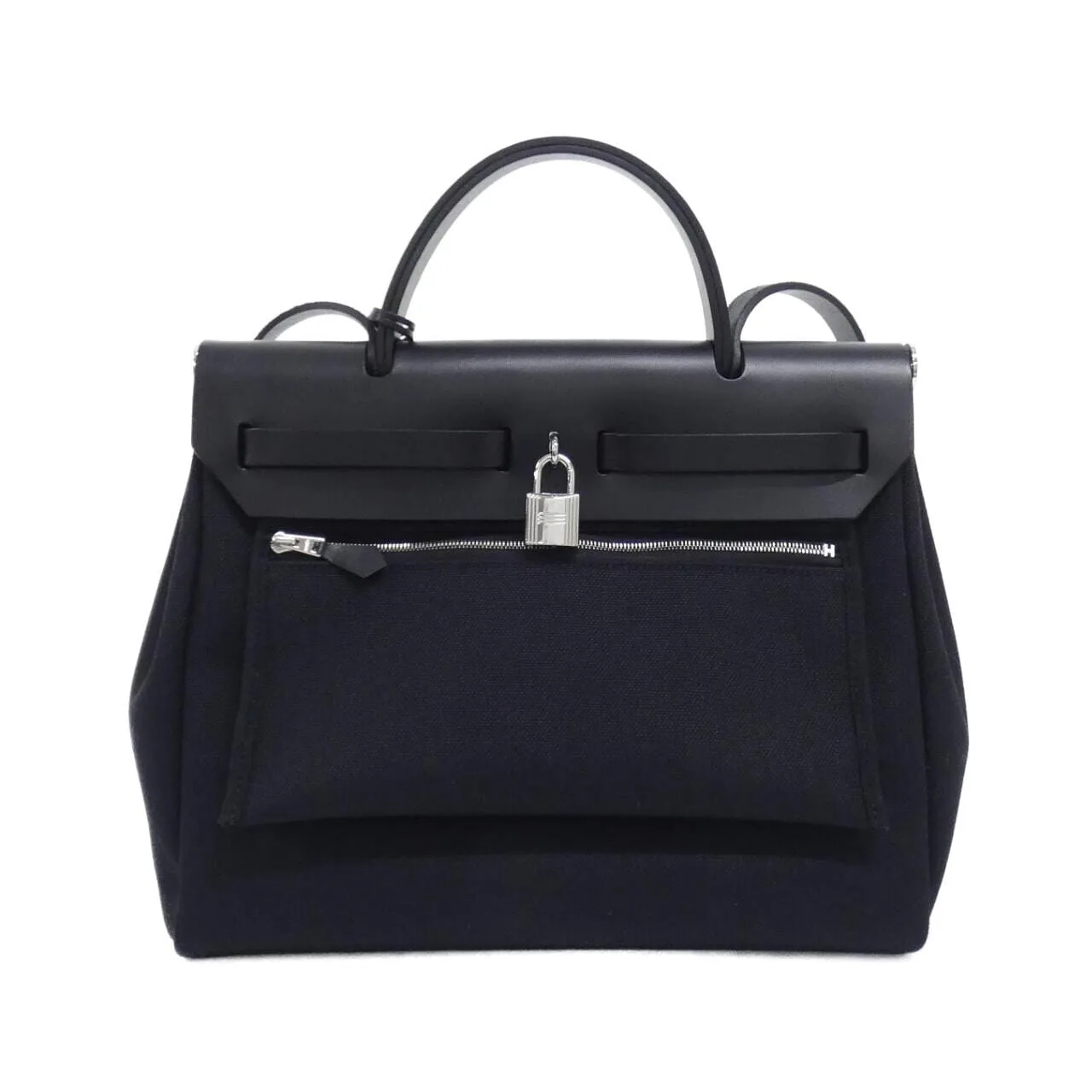 HERMES Herbag 078971CK Handbag Black Rank A - Thumbnail 2