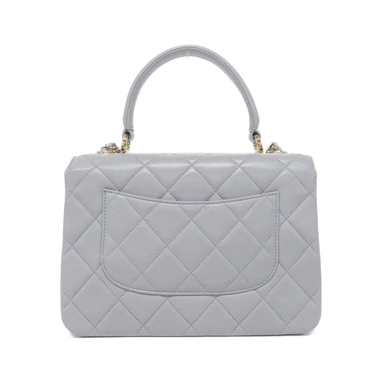 CHANEL 92236 Handbag Lambskin Grey Lambskin Rank A - Thumbnail 2