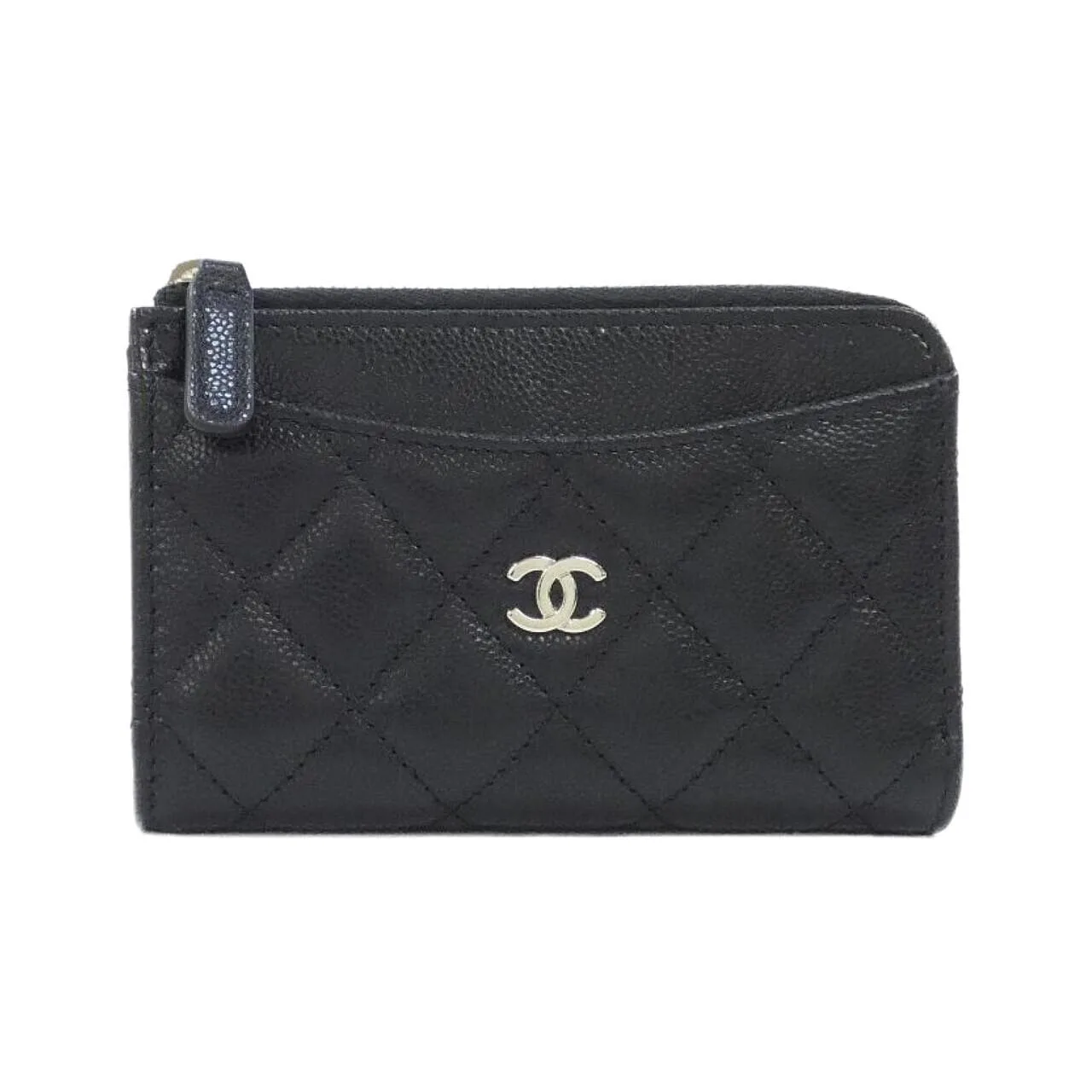 CHANEL Timeless Classic AP3179 Card Case Grained Calfskin Black