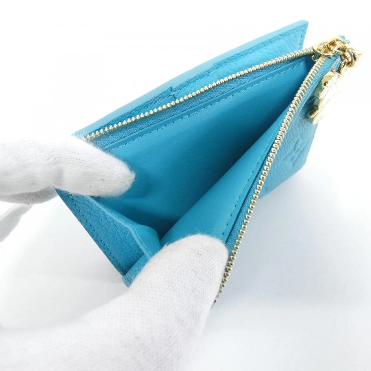 LOUIS VUITTON M14089 Wallet Monogram 藍色 Monogram 中古品A - 縮圖 10