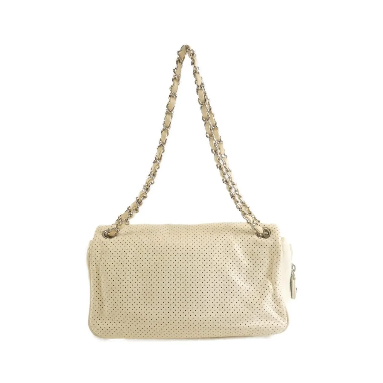 CHANEL 37577 Shoulder Lambskin White Lambskin Rank B - Thumbnail 2