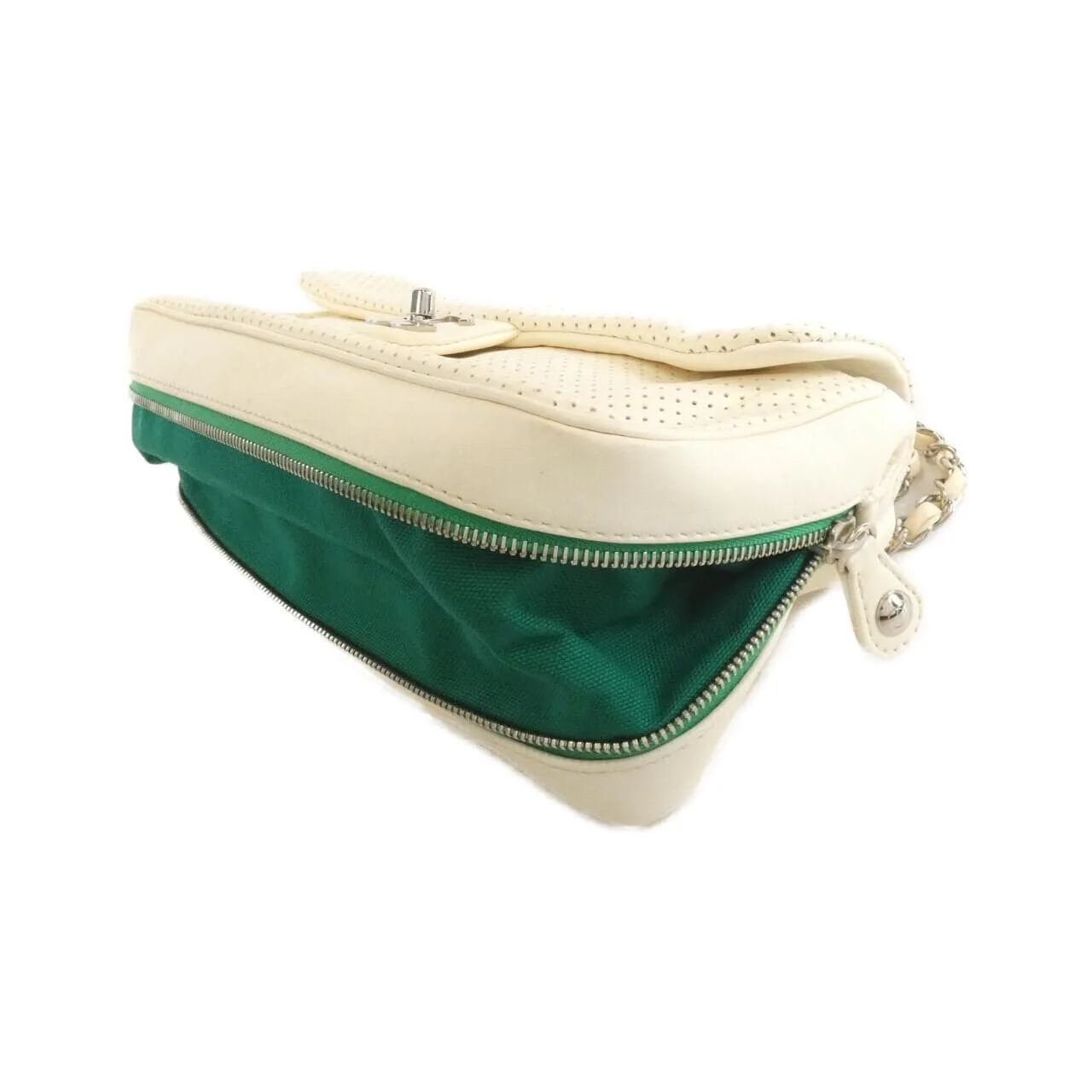 CHANEL 37577 Shoulder Lambskin White Lambskin Rank B - Thumbnail 4