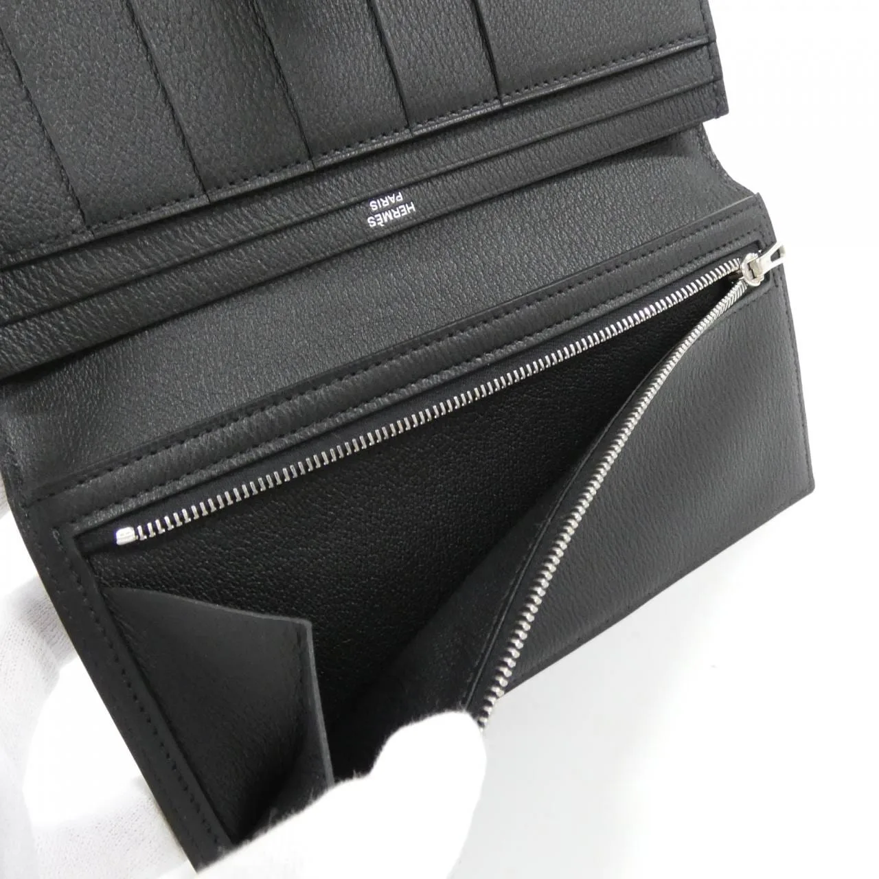 HERMES 085276CH Wallet 黑色 中古品A - 縮圖 5