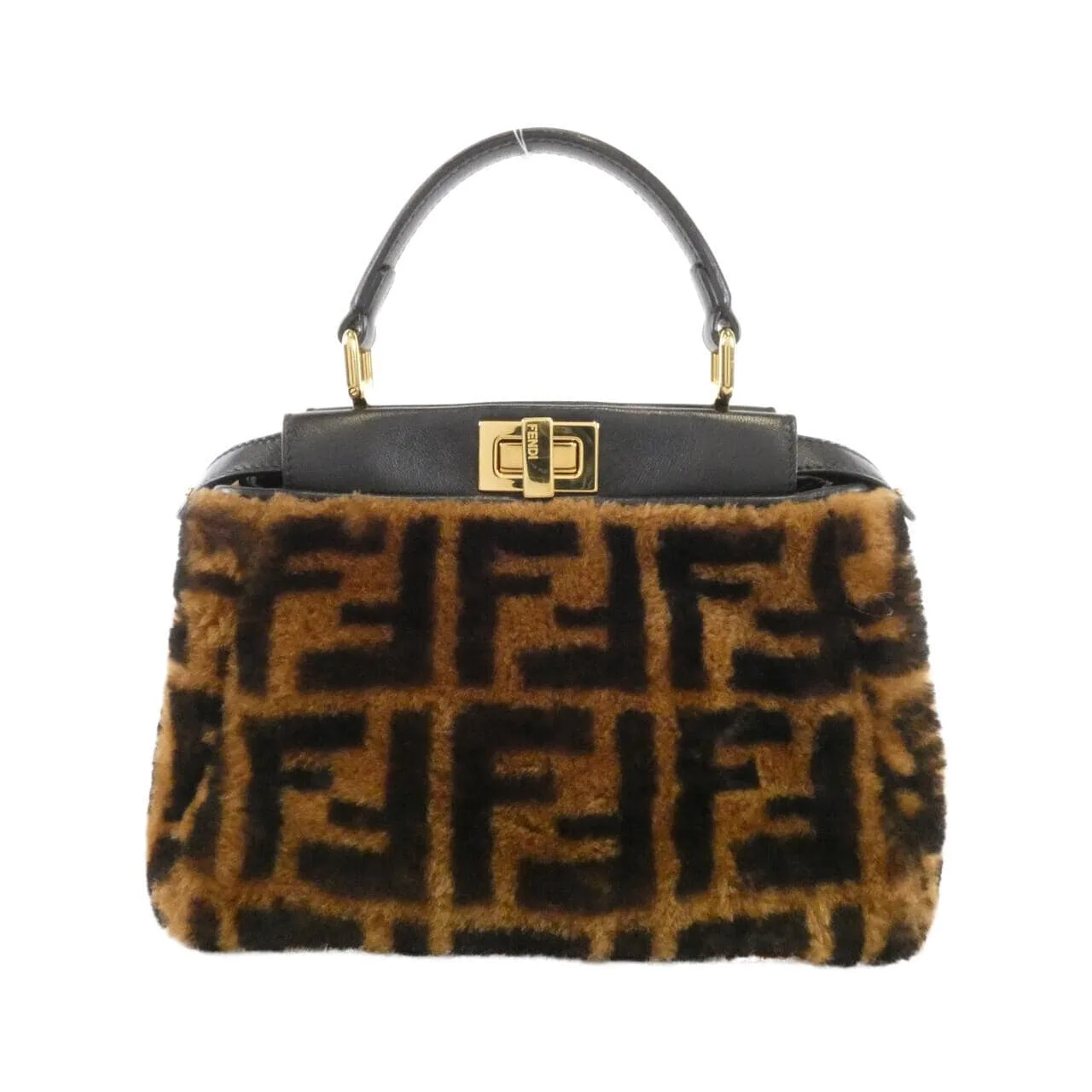 FENDI Peekaboo 8BN244 A411 Handbag Leather