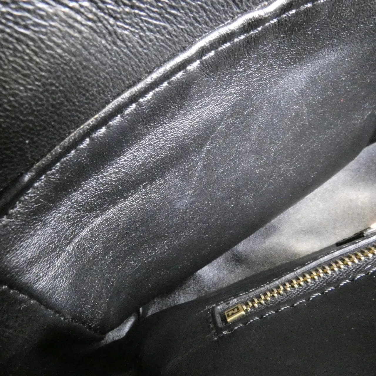 FENDI Peekaboo 8BN244 A411 Handbag Leather Black Leather Rank A - Thumbnail 8