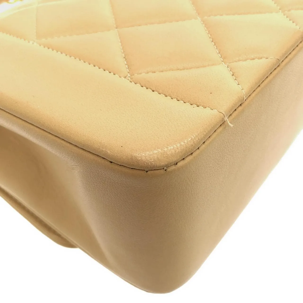 CHANEL 01164 Shoulder Lambskin 米色 羊皮 中古品A - 縮圖 3