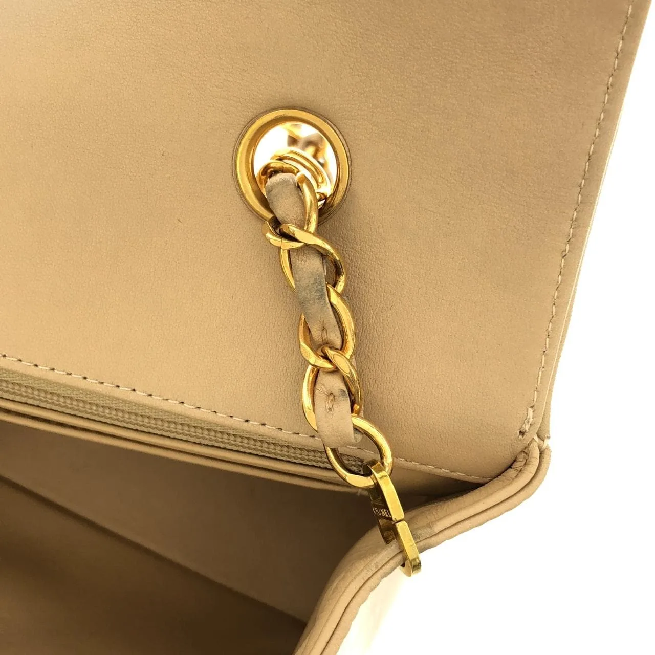 CHANEL 01164 Shoulder Lambskin 米色 羊皮 中古品A - 縮圖 7