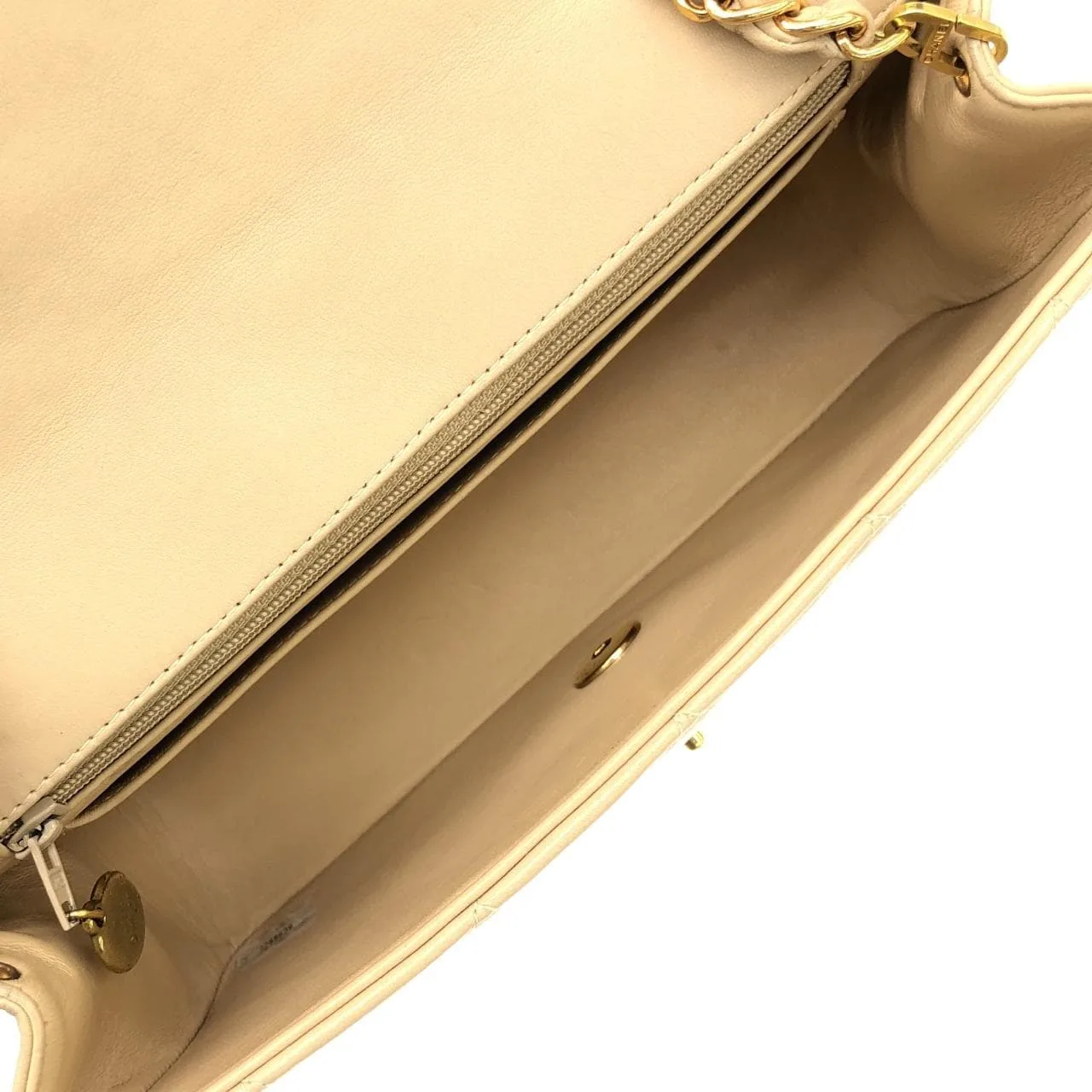 CHANEL 01164 Shoulder Lambskin 米色 羊皮 中古品A - 縮圖 8