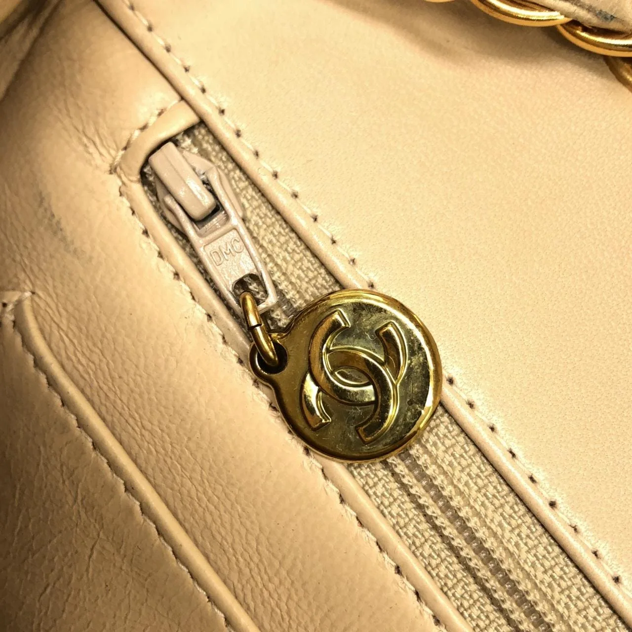 CHANEL 01164 Shoulder Lambskin 米色 羊皮 中古品A - 縮圖 10