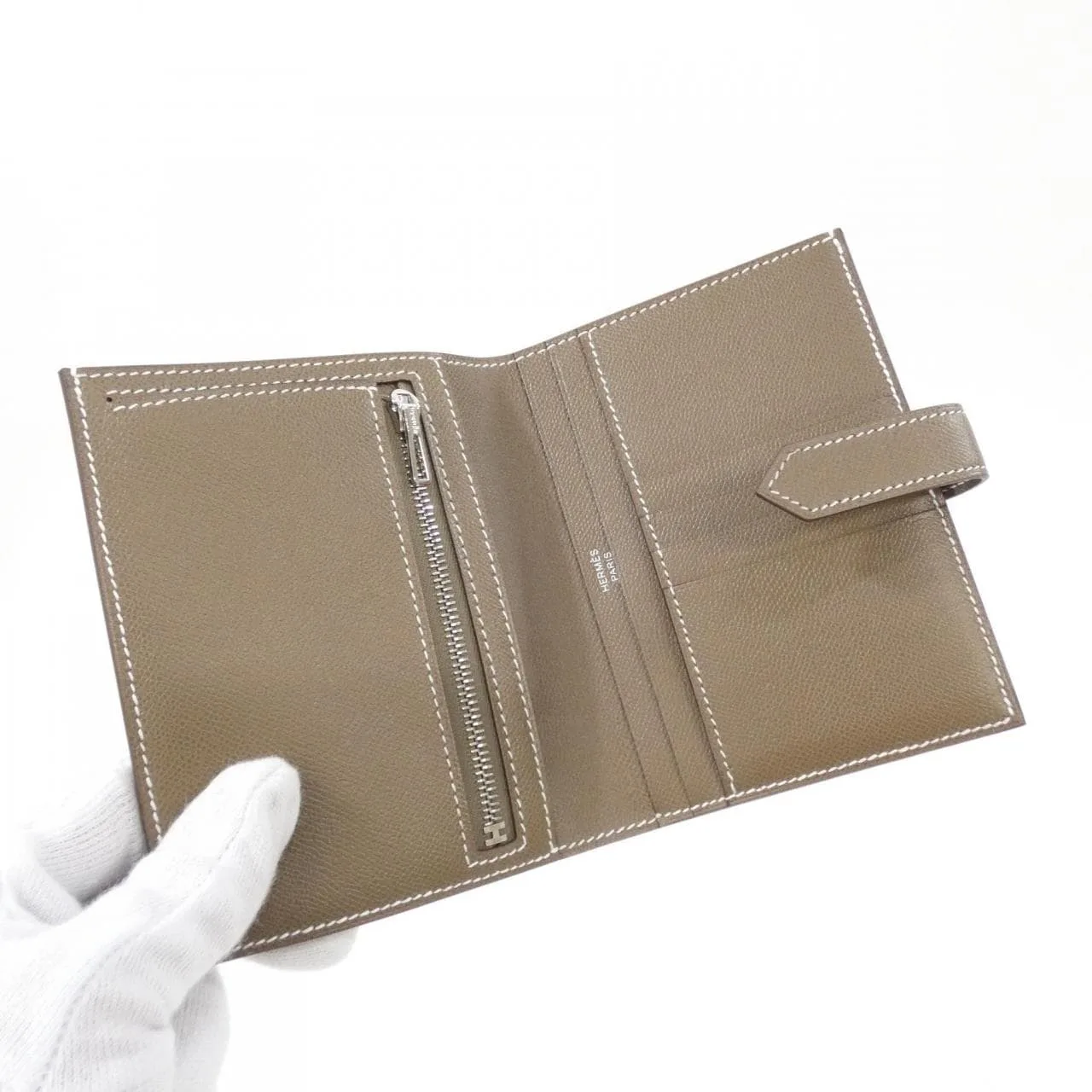 HERMES 084817CK Wallet Etoupe 中古品A - 縮圖 4