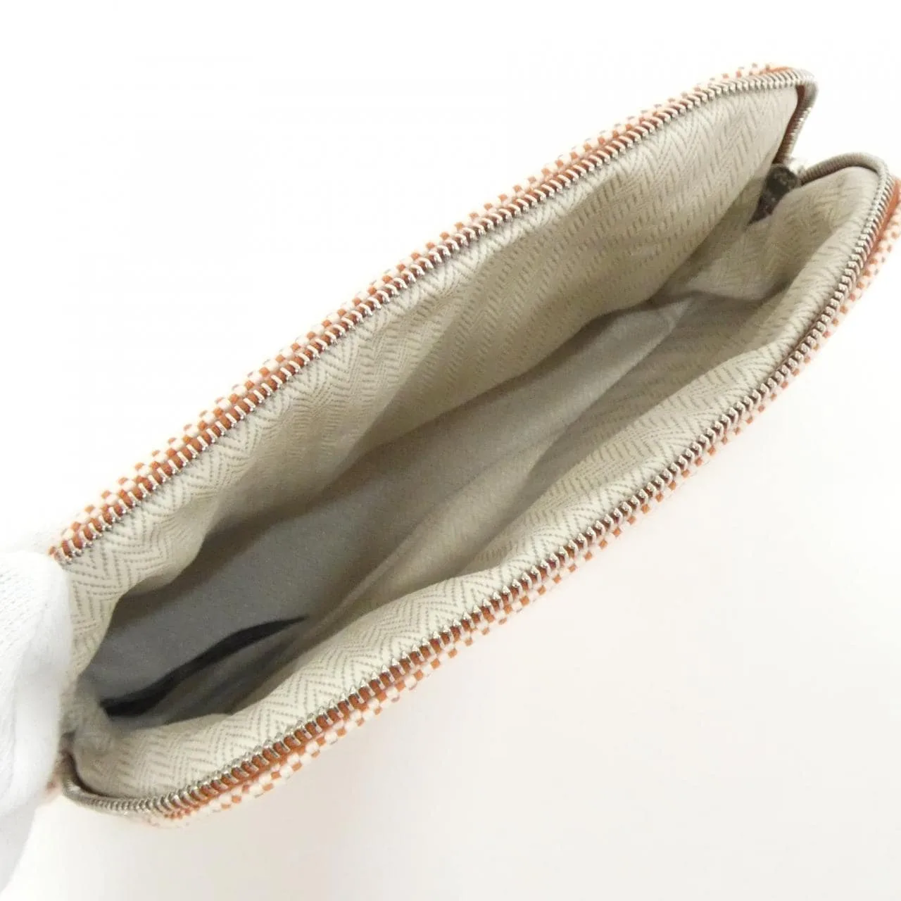 HERMES Bolide 103971M Pouch Canvas 橙色 帆布 中古品A - 縮圖 4