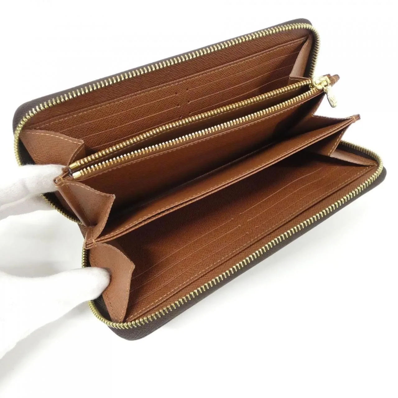 LOUIS VUITTON M42616 Wallet Monogram 黑色 Monogram 中古品A - 縮圖 7