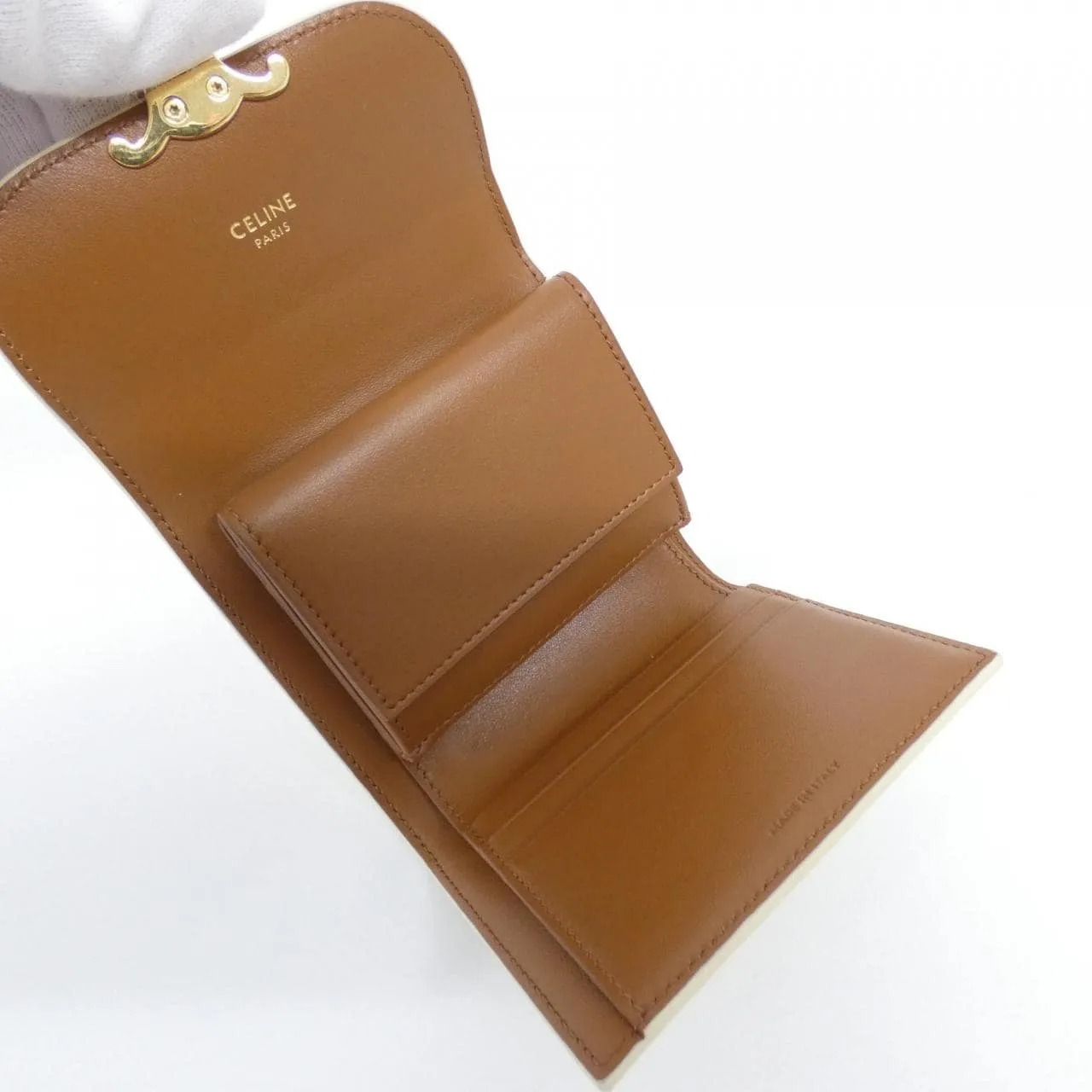 CELINE 10D782CQH Wallet Canvas 黑色 帆布 中古品A - 縮圖 3