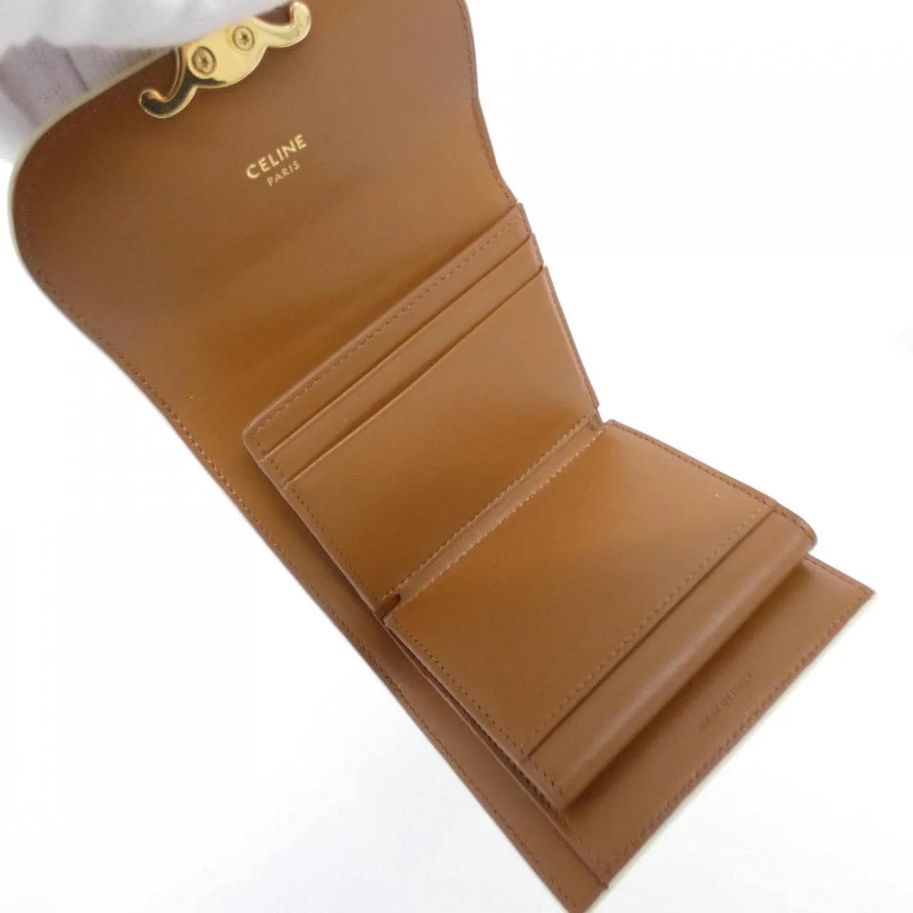 CELINE 10D782CQH Wallet Canvas 黑色 帆布 中古品A - 縮圖 4