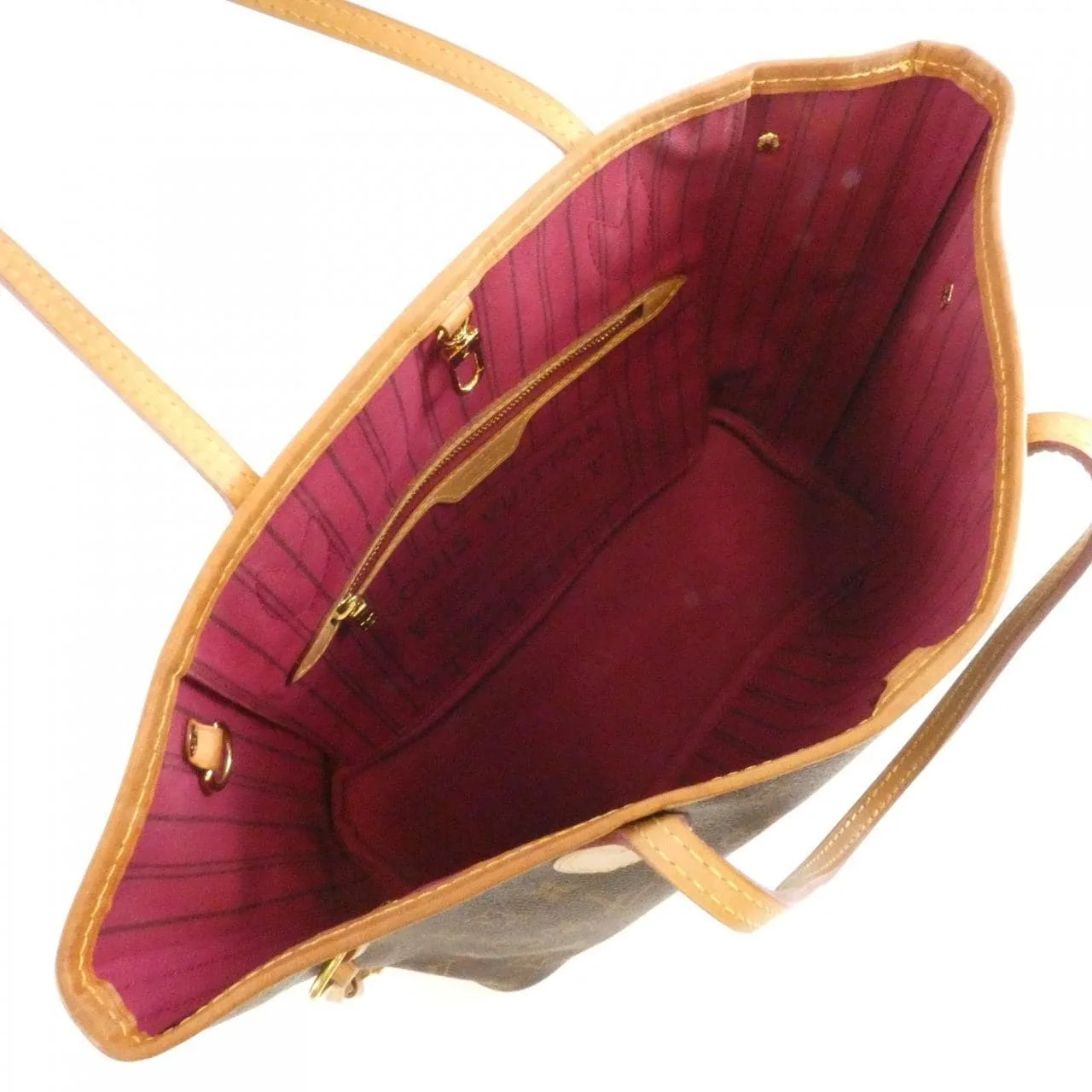 LOUIS VUITTON Neverfull M41001 Tote Monogram 黑色 Monogram 中古品B - 縮圖 8