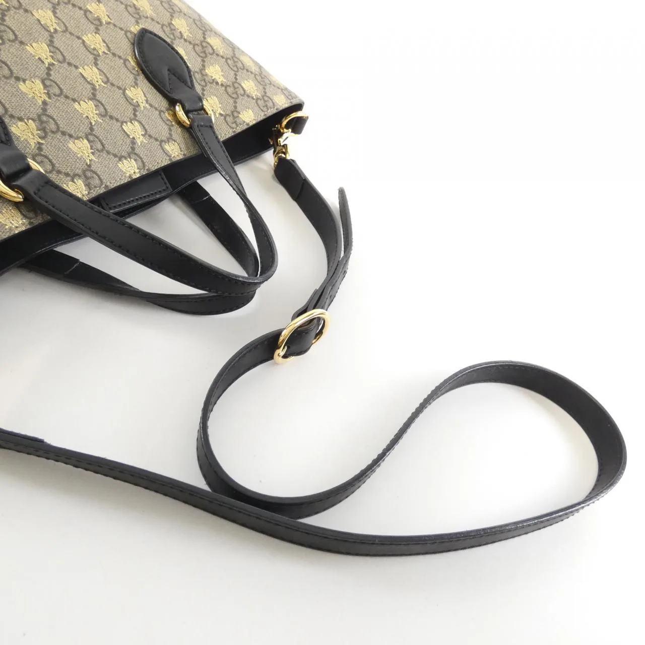 GUCCI 473887 9IKIG Handbag Canvas 黑色 帆布 中古品B - 縮圖 3