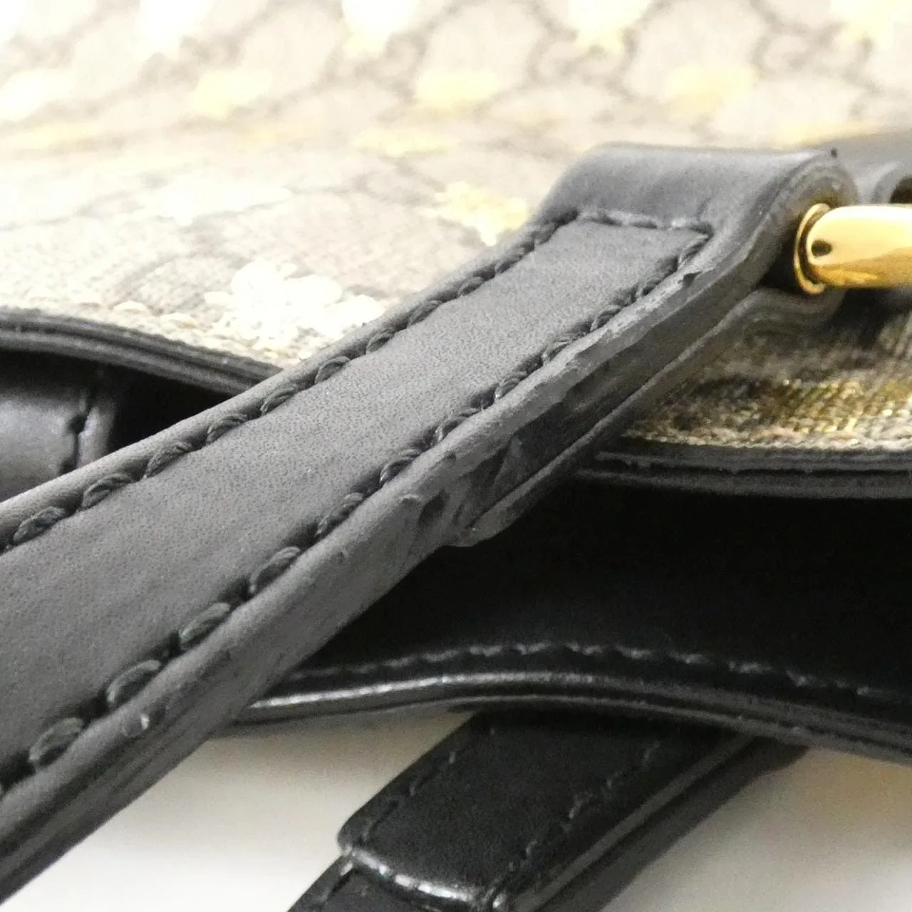 GUCCI 473887 9IKIG Handbag Canvas 黑色 帆布 中古品B - 縮圖 6