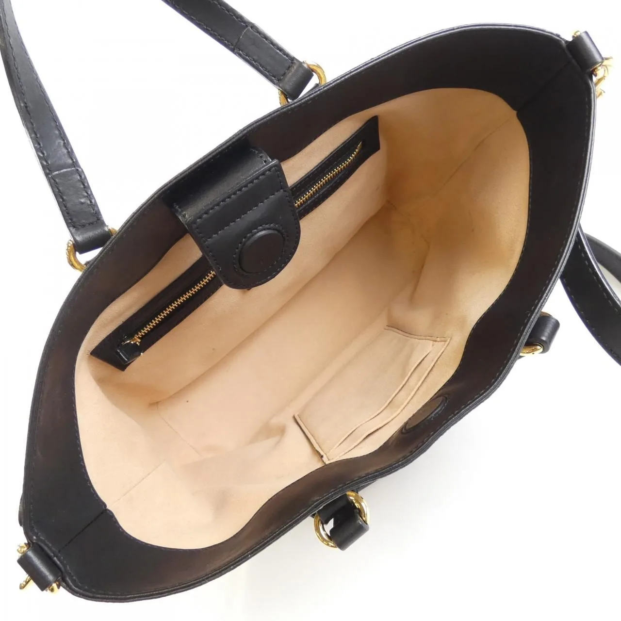 GUCCI 473887 9IKIG Handbag Canvas 黑色 帆布 中古品B - 縮圖 7