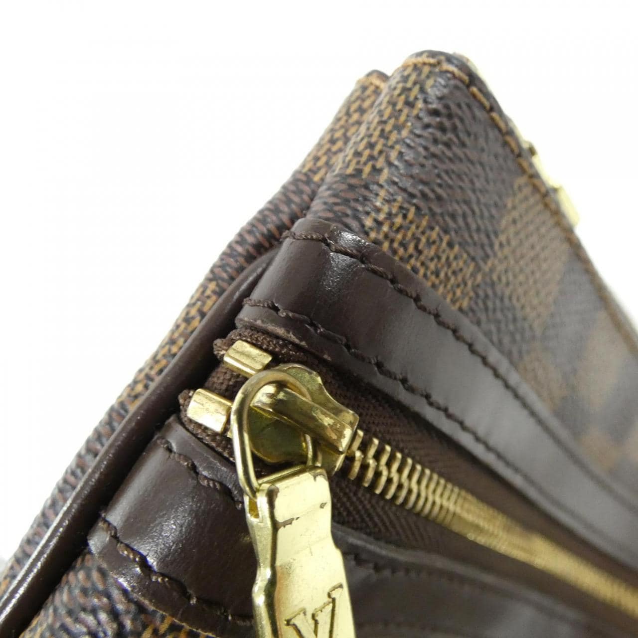 LOUIS VUITTON Pochette N51111 Shoulder Damier 黑色 Damier 中古品A - 縮圖 6