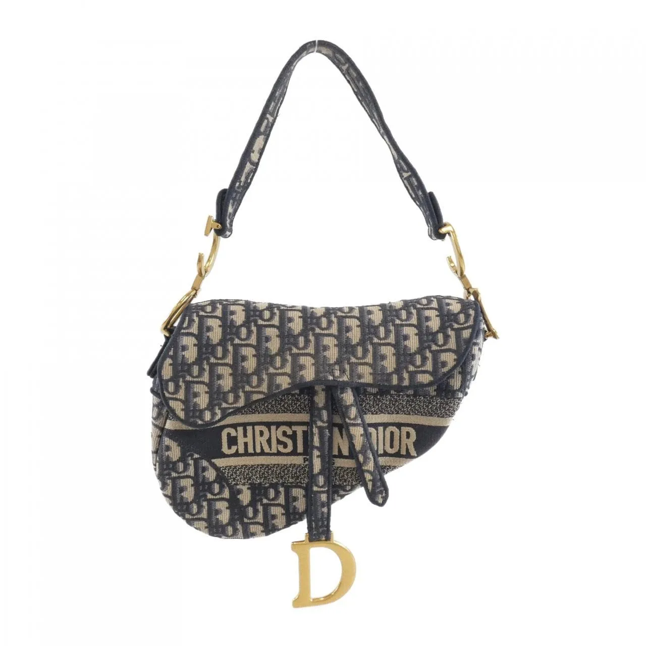 DIOR Saddle M0446CRIW Shoulder Canvas Black