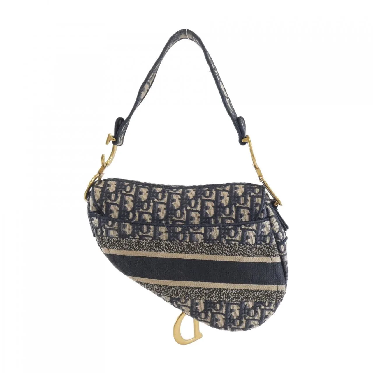 DIOR Saddle M0446CRIW Shoulder Canvas 黑色 帆布 中古品A - 縮圖 2