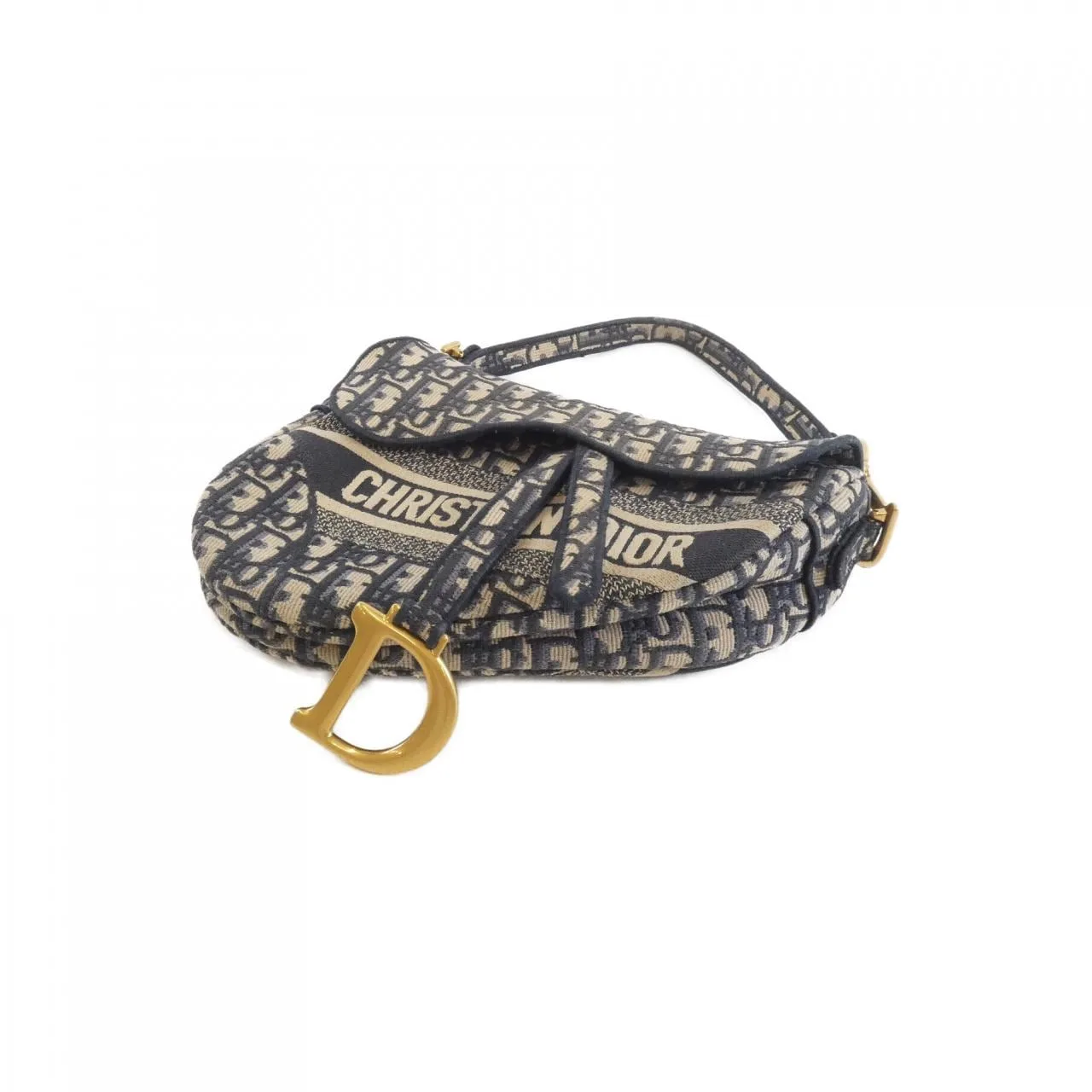 DIOR Saddle M0446CRIW Shoulder Canvas 黑色 帆布 中古品A - 縮圖 3