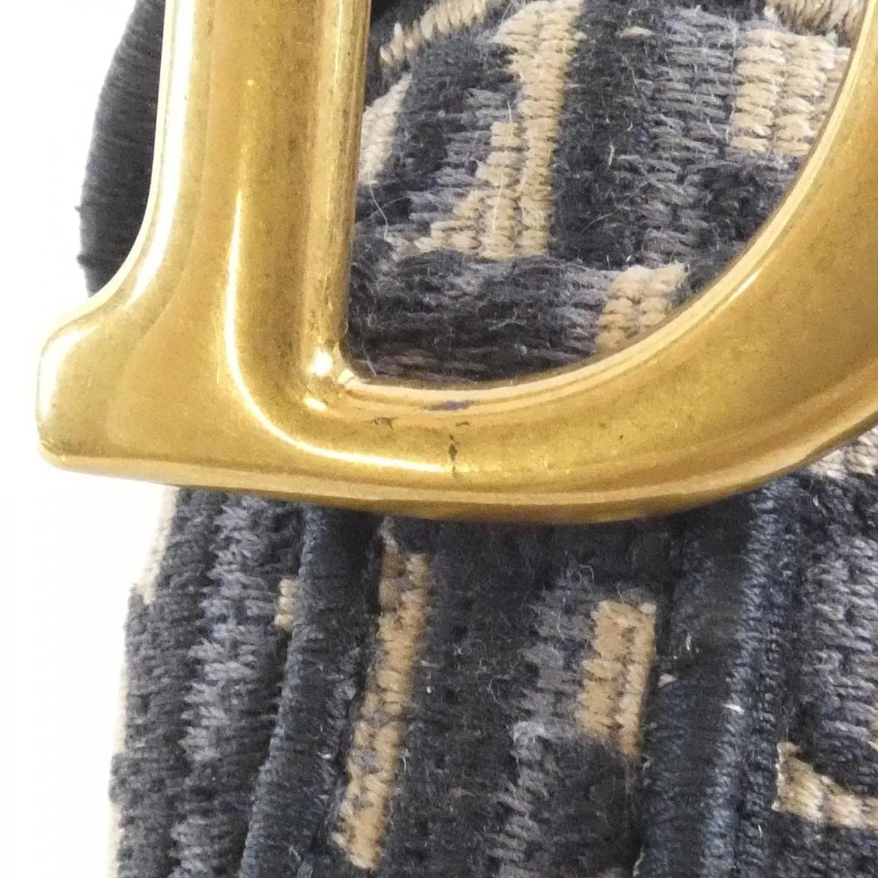 DIOR Saddle M0446CRIW Shoulder Canvas 黑色 帆布 中古品A - 縮圖 6