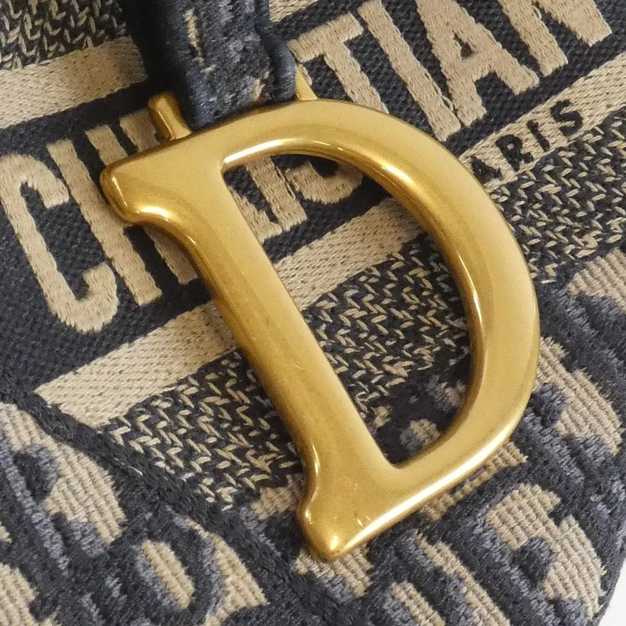 DIOR Saddle M0446CRIW Shoulder Canvas 黑色 帆布 中古品A - 縮圖 7