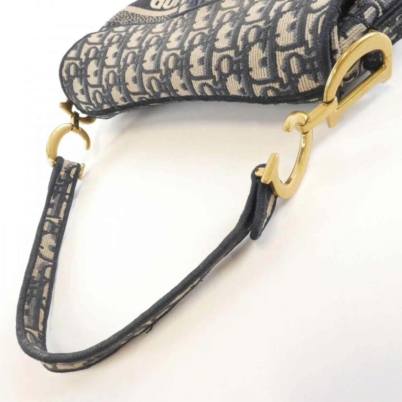 DIOR Saddle M0446CRIW Shoulder Canvas 黑色 帆布 中古品A - 縮圖 8