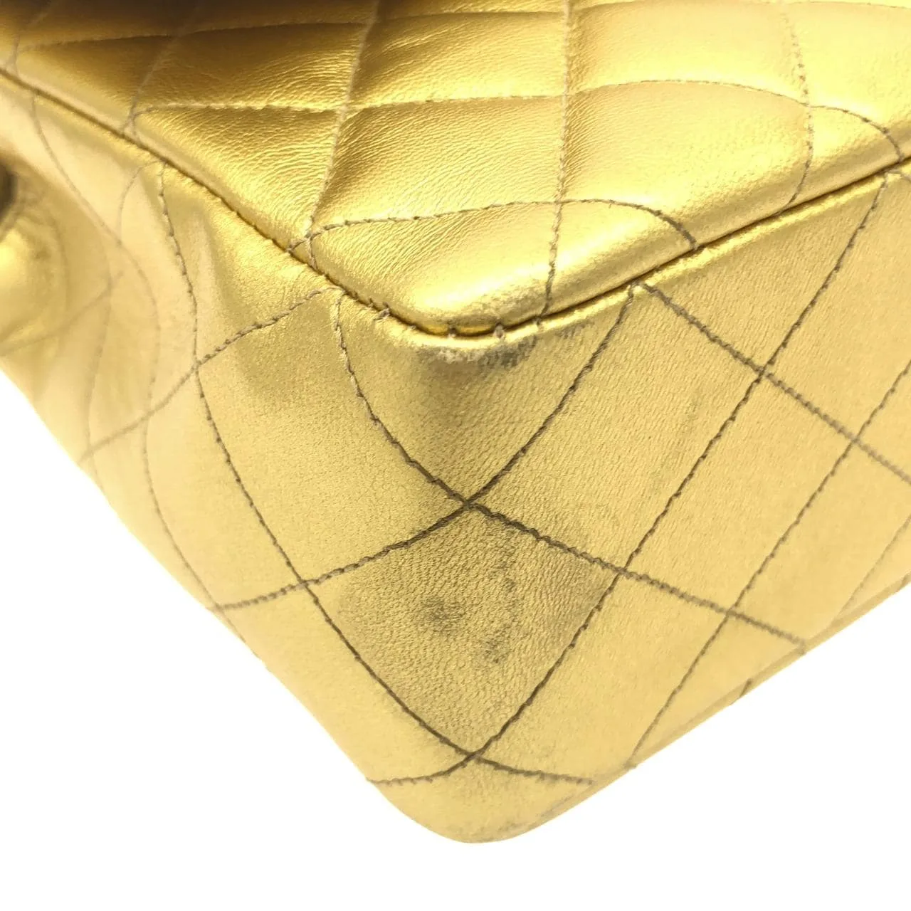CHANEL Handbag Lambskin Gold Lambskin Rank A - Thumbnail 3