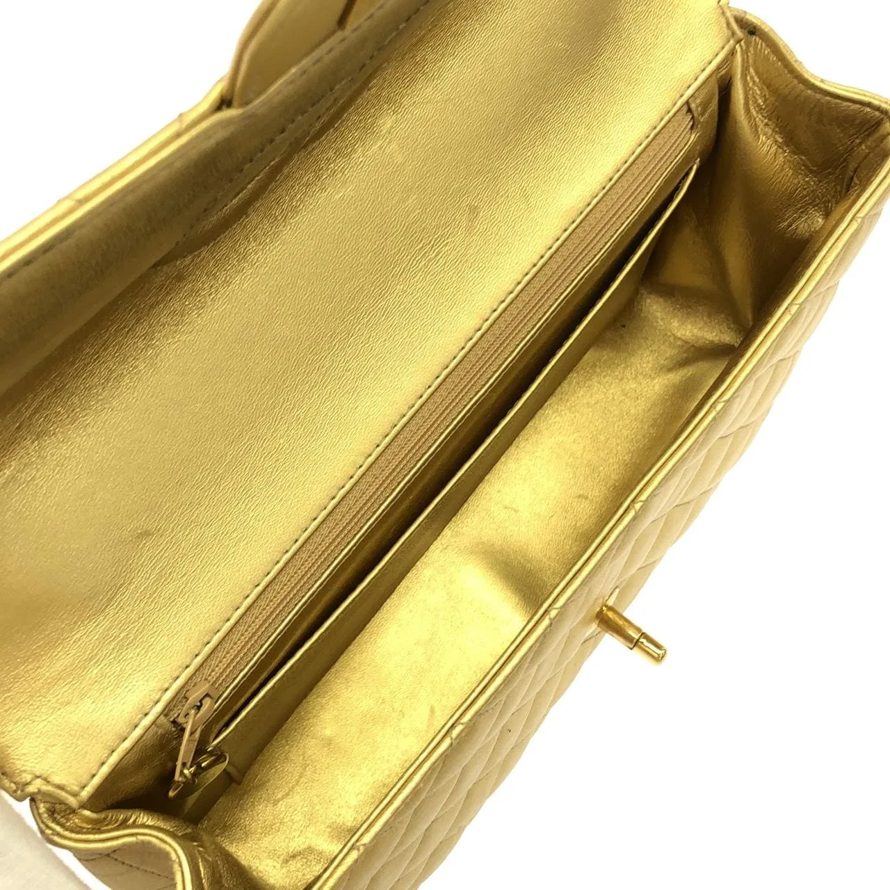 CHANEL Handbag Lambskin Gold Lambskin Rank A - Thumbnail 9