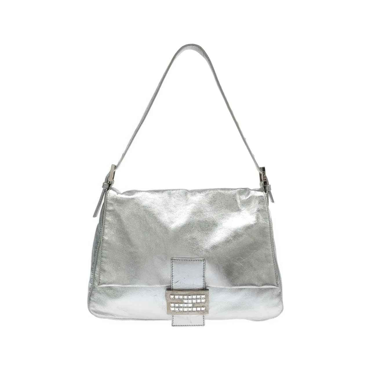 FENDI 26325 Shoulder Leather Silver