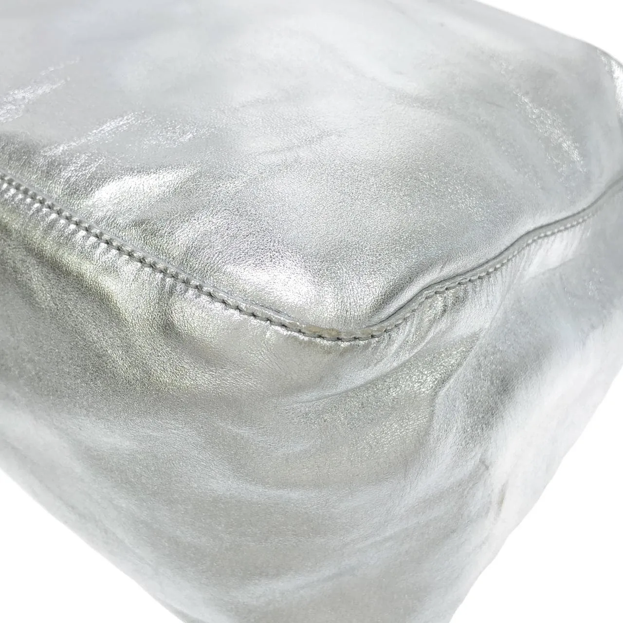 FENDI 26325 Shoulder Leather 銀色 皮革 中古品A - 縮圖 3