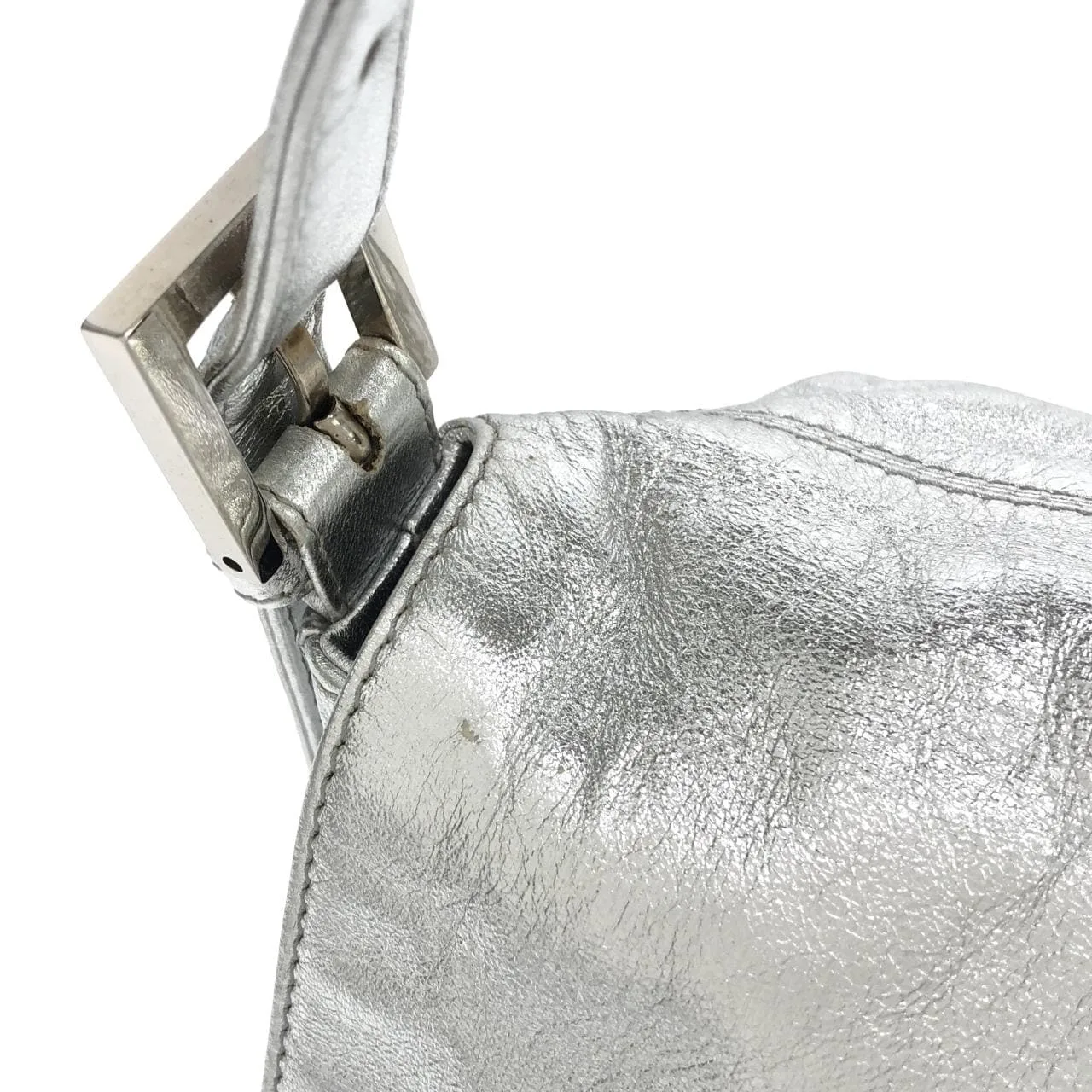 FENDI 26325 Shoulder Leather 銀色 皮革 中古品A - 縮圖 5