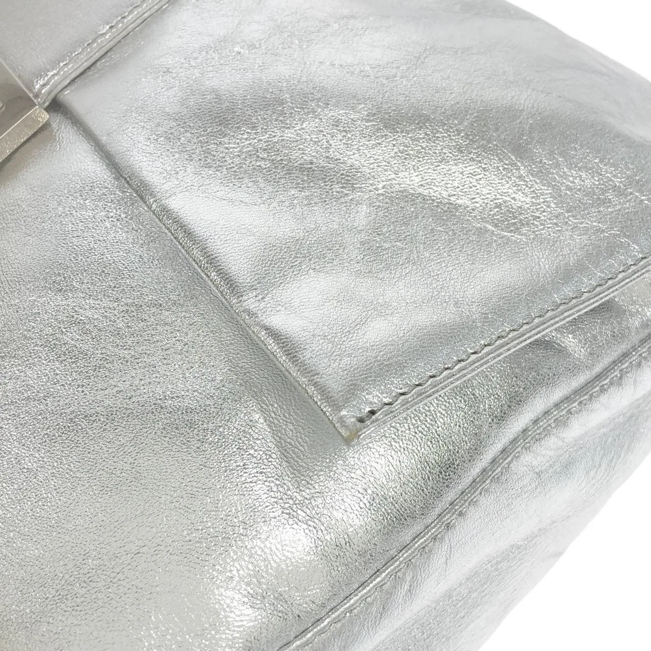 FENDI 26325 Shoulder Leather 銀色 皮革 中古品A - 縮圖 6