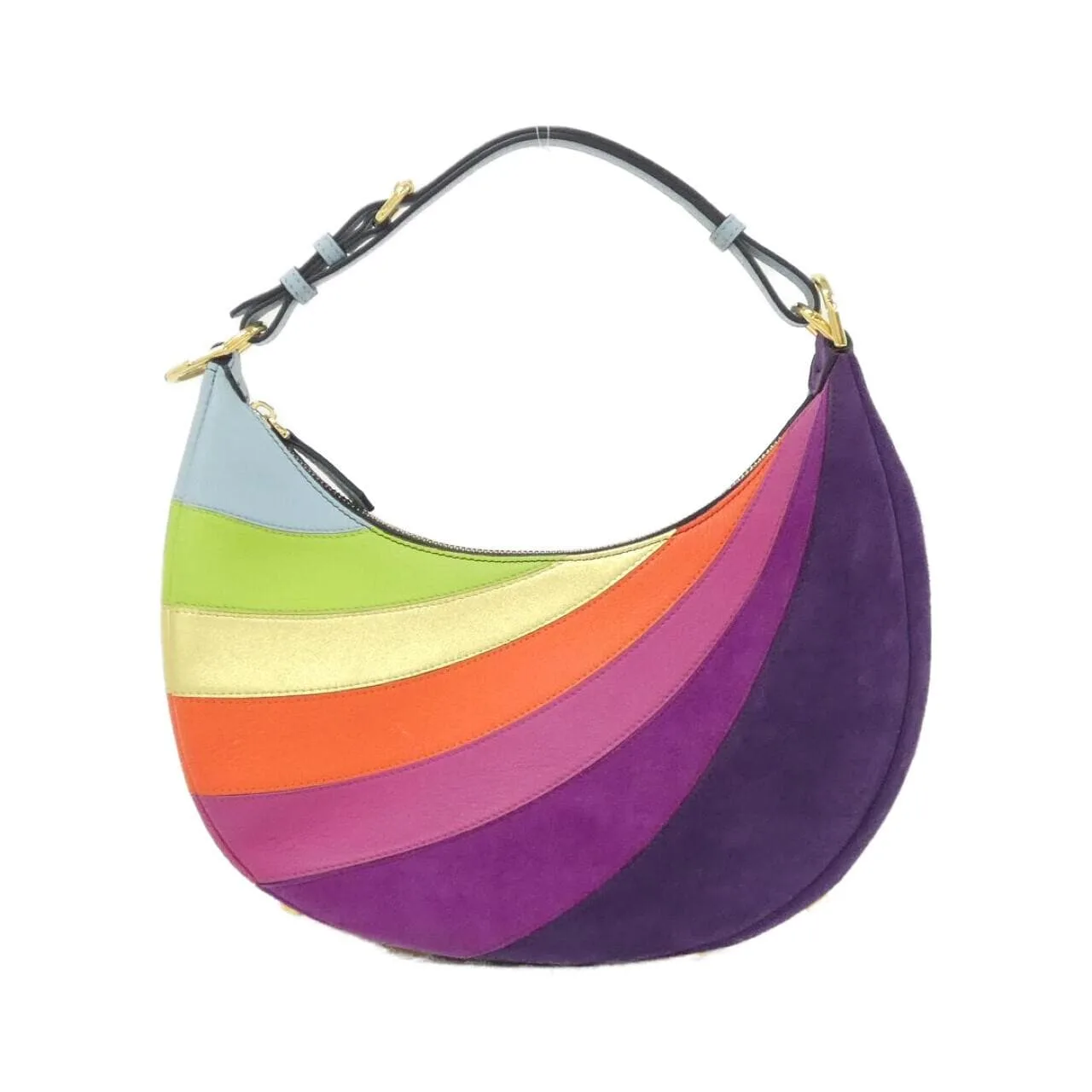 FENDI Baguette 8BR798 AJSR Shoulder Leather Black