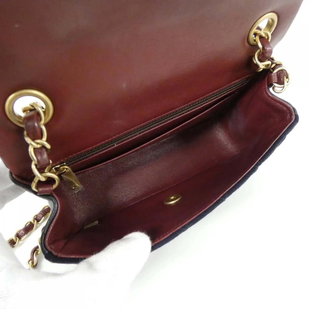 CHANEL Boy Chanel 69900 Shoulder Lambskin Navy Lambskin Rank A - Thumbnail 8