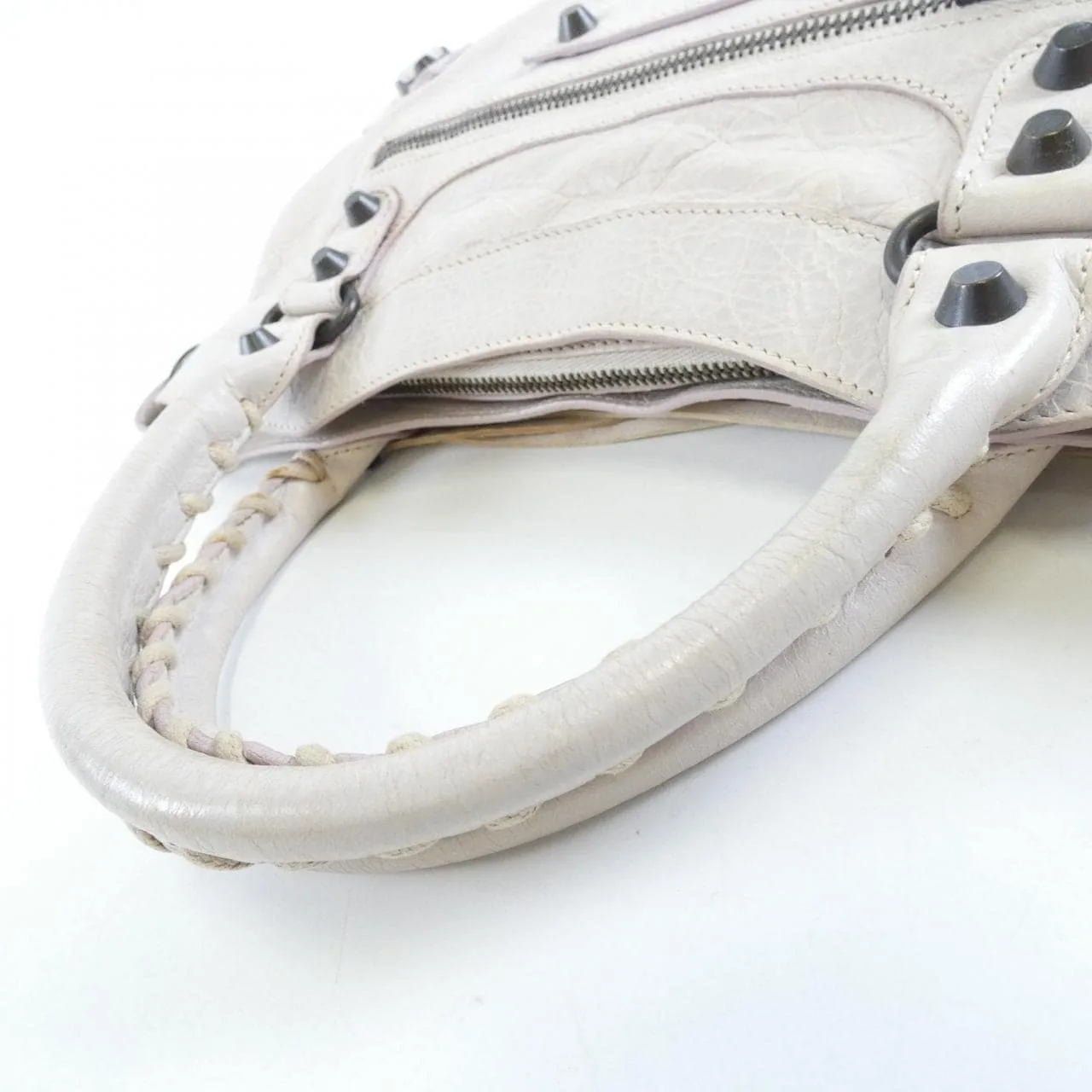 BALENCIAGA 103208 D94JT Handbag Lambskin 黑色 羊皮 中古品B - 縮圖 7