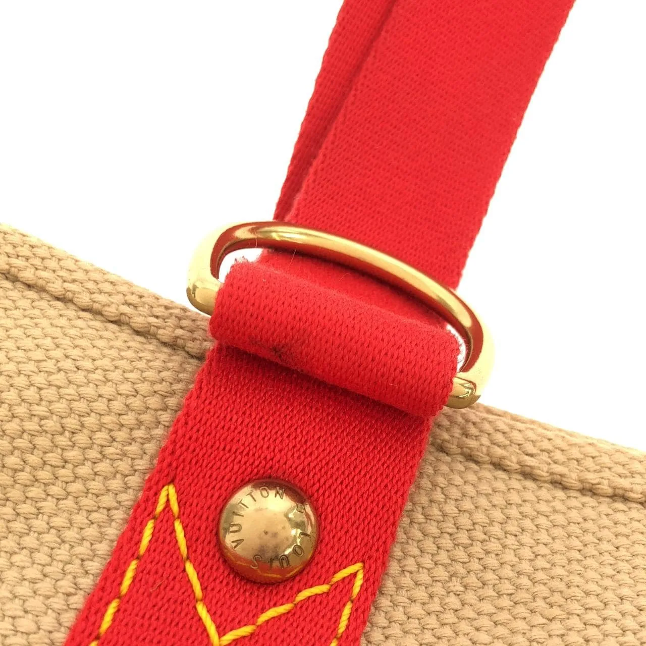LOUIS VUITTON M40035 Handbag Canvas 米色 帆布 中古品A - 縮圖 7