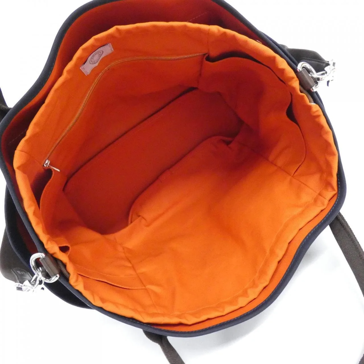 HERMES 068312CK Handbag Canvas Navy Canvas Rank A - Thumbnail 6