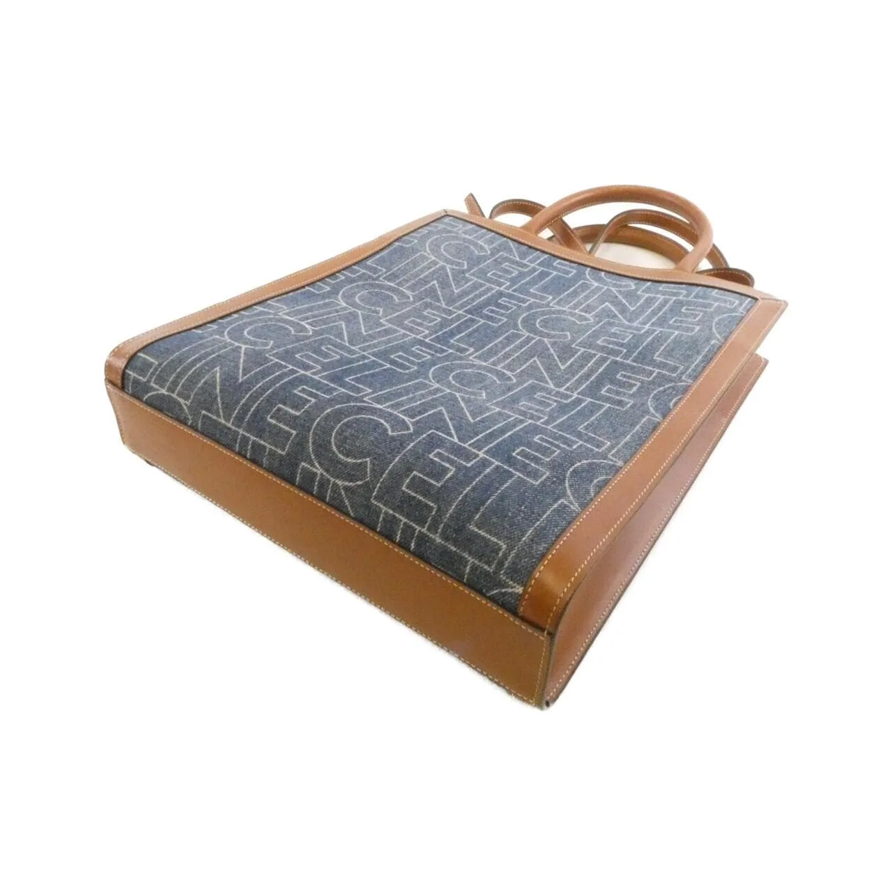 CELINE Cabas 192082ERM Handbag Denim Navy Denim Rank A - Thumbnail 2