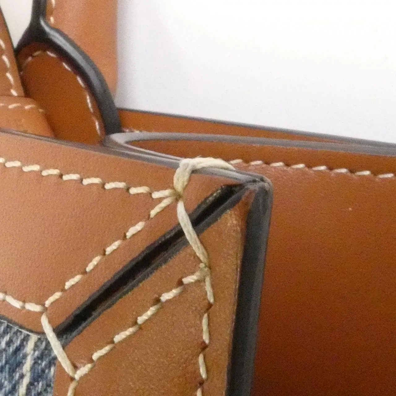 CELINE Cabas 192082ERM Handbag Denim Navy Denim Rank A - Thumbnail 4