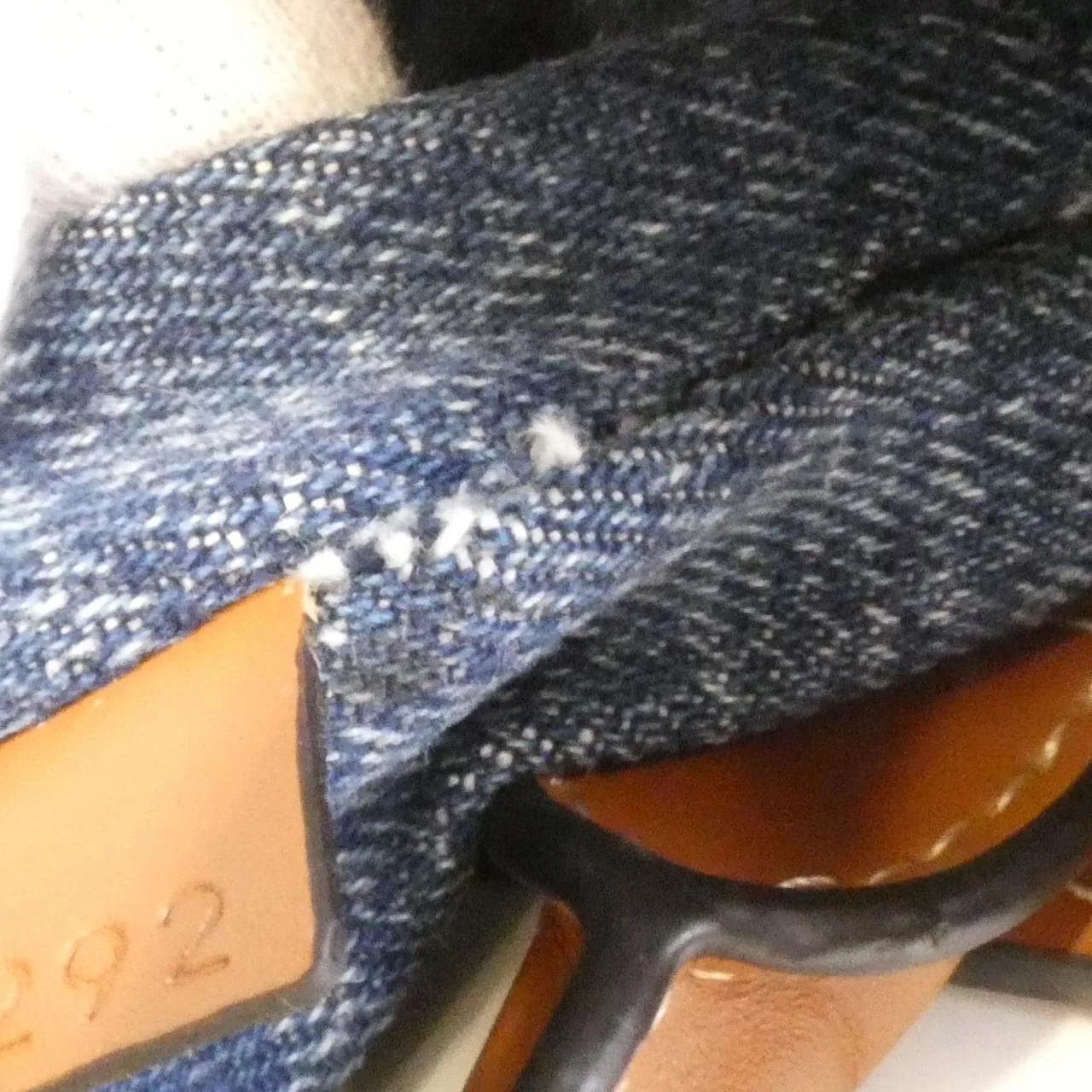 CELINE Cabas 192082ERM Handbag Denim Navy Denim Rank A - Thumbnail 7