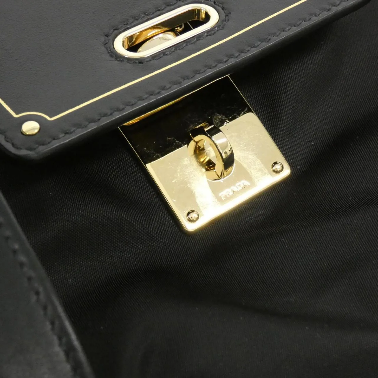 PRADA 1BB135 Boston 黑色 中古品A - 縮圖 6