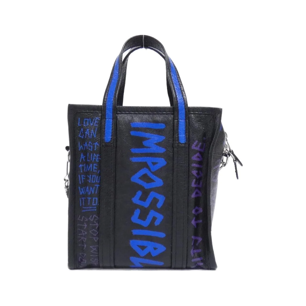 BALENCIAGA Everyday Shopper 513989 0VS1N Handbag Leather 黑色 皮革 中古品A - 縮圖 2