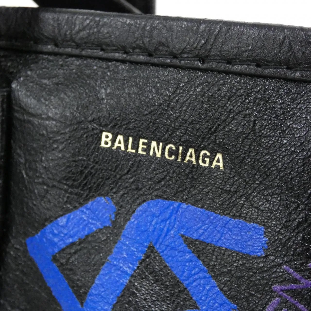 BALENCIAGA Everyday Shopper 513989 0VS1N Handbag Leather 黑色 皮革 中古品A - 縮圖 4