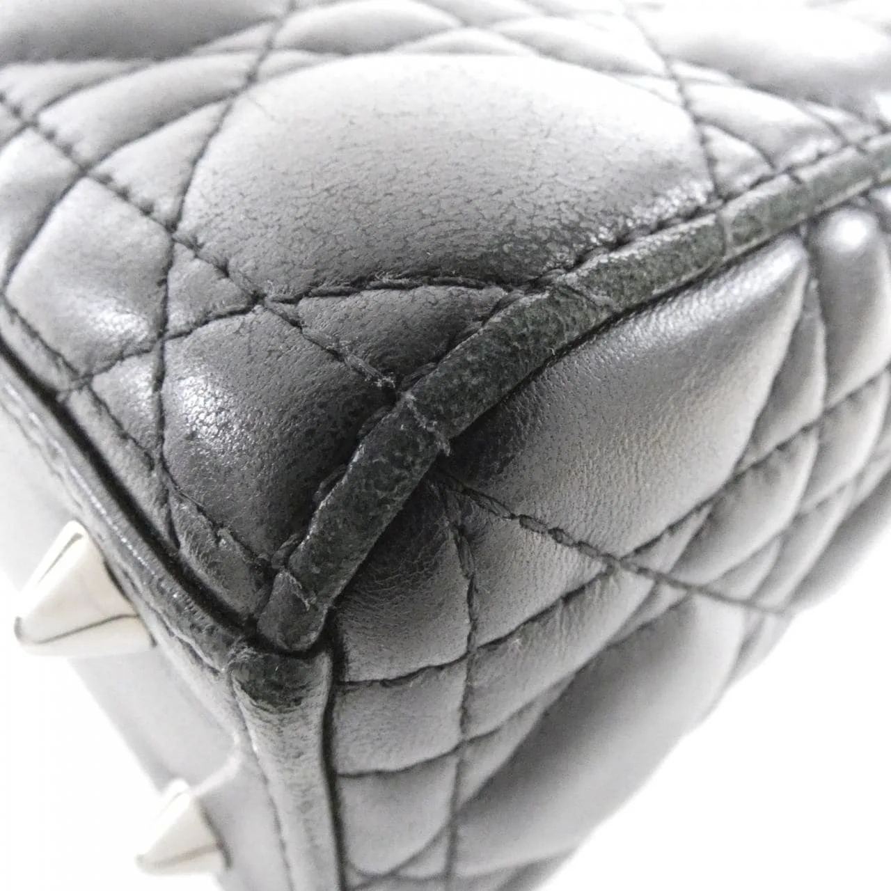 DIOR Lady Dior M0538BCAL Handbag Lambskin 黑色 羊皮 中古品B - 縮圖 3