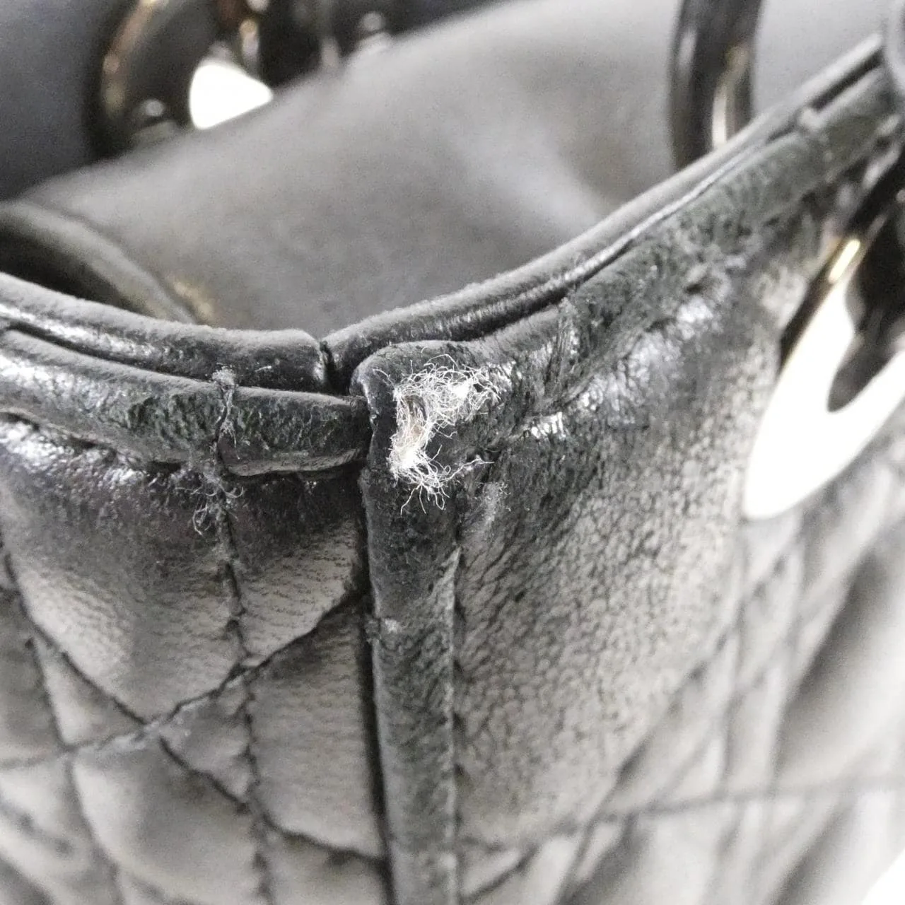 DIOR Lady Dior M0538BCAL Handbag Lambskin 黑色 羊皮 中古品B - 縮圖 5